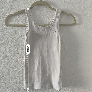 White Tank Top with Studded Detail